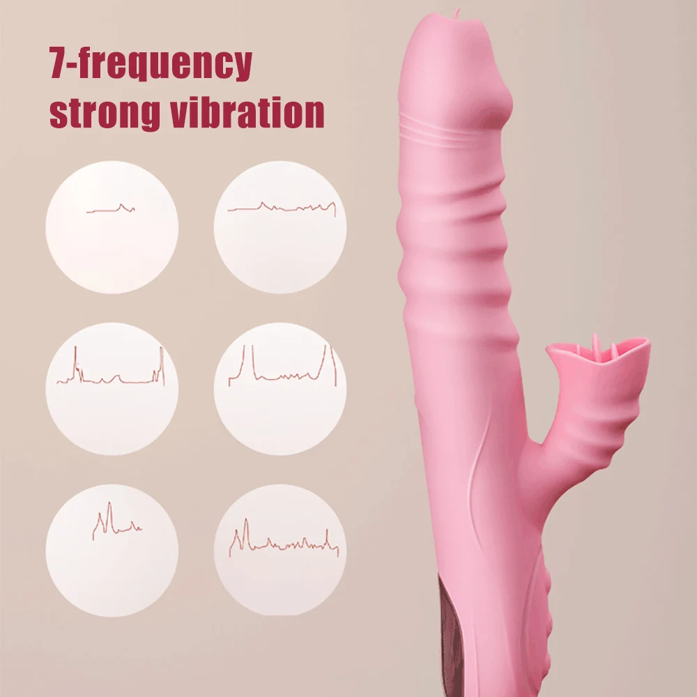 

Vibrator Telescopic Tease G-Spot Clitoris Tongue Licking Female Sex Toys Vagina Dildo Vibrating Masturbation Adult Products 18