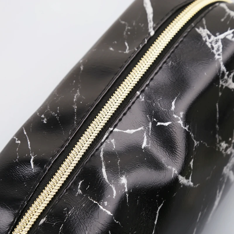 

Large Cute Pencil Case Pen Box Zipper Bags Marble Makeup Storage Supplies White/Black
