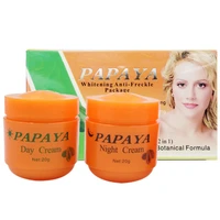 2pcs papaya whitening creams set day cream night cream kit dilute freckles lightening pigment face whitening essence