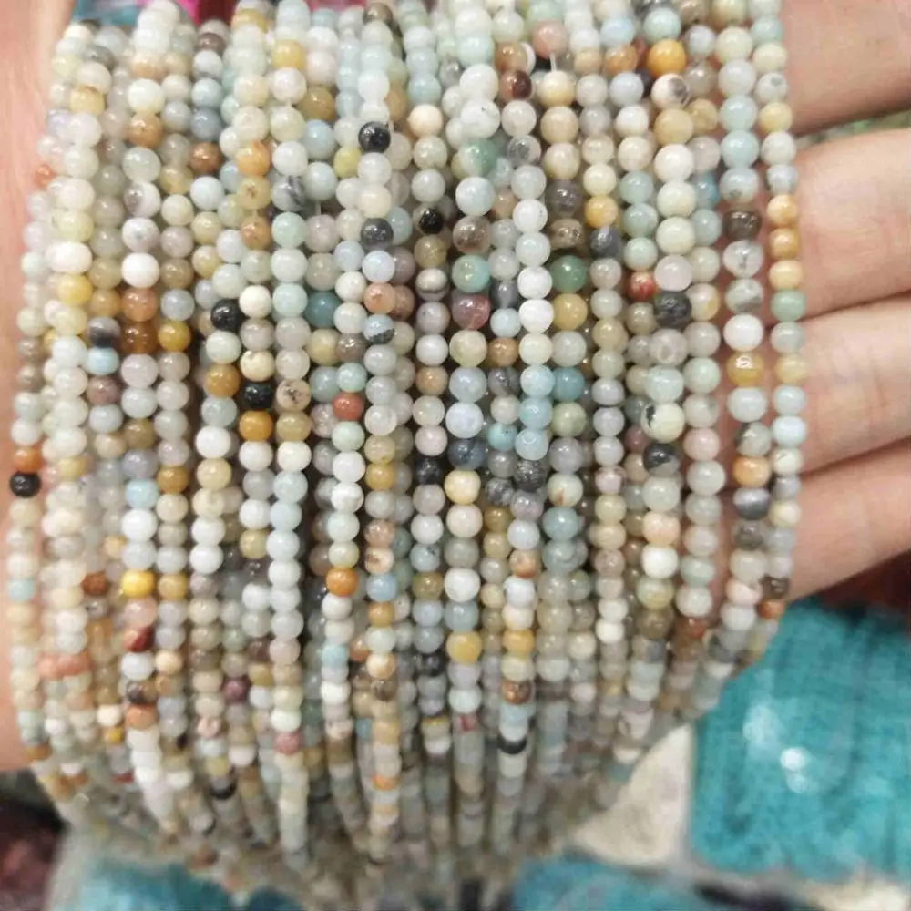 colorful Amazon 2 мм 3 мм из натуральных круглых камней бусины розовый кварц аметисты лазурит Агаты бусины из нефрита для самостоятельного изготовления ювелирных изделий браслет ожерелье - Цвет: colorful Amazon