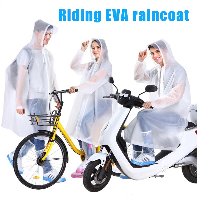 

Rain Coat EVA Rain Poncho for Women and Men Emergency Rain Gear Jacket for Theme Park Cycling Camping Hiking SDFA88