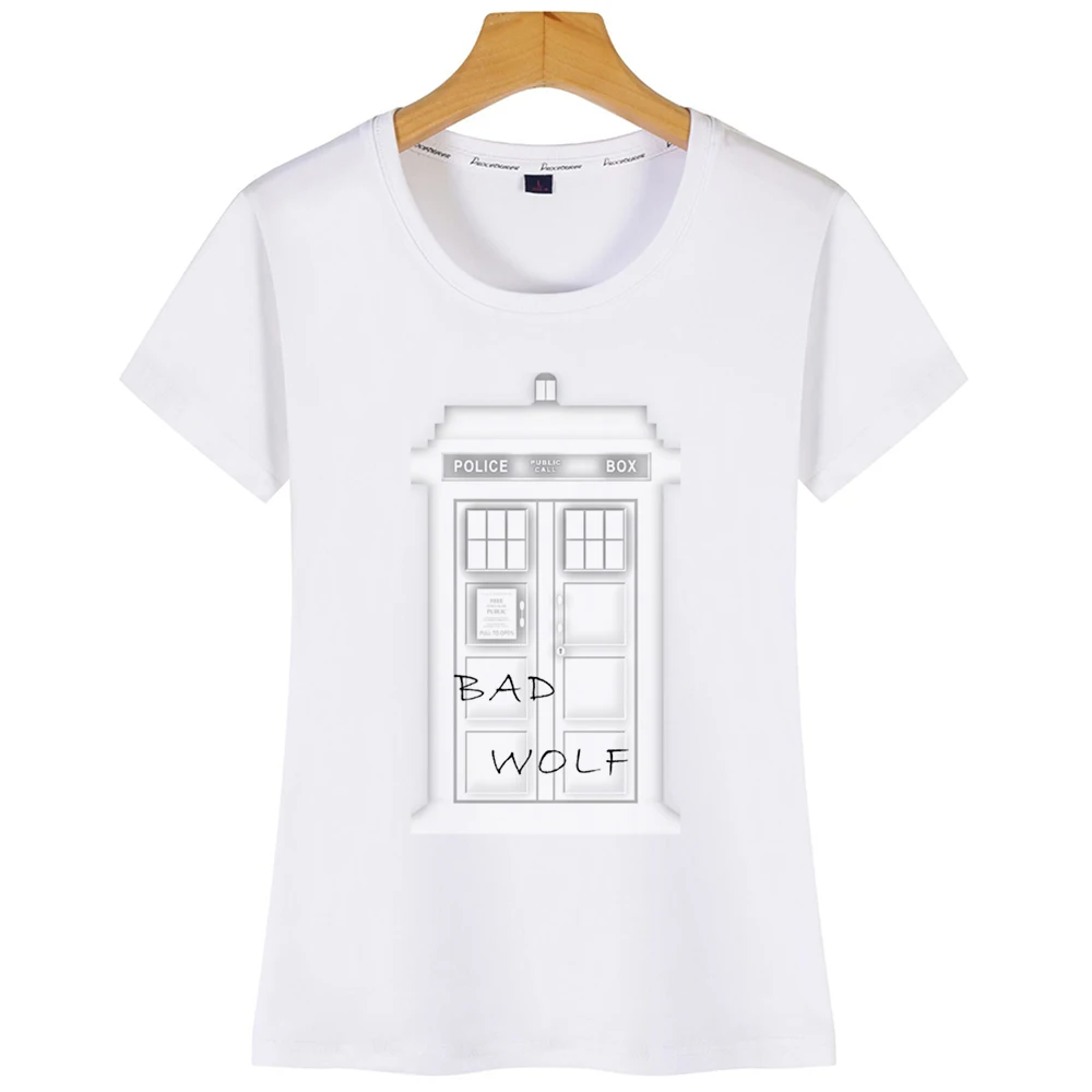 Топы футболка Женская Доктор Кто ТАРДИС комикс надписи хлопковая