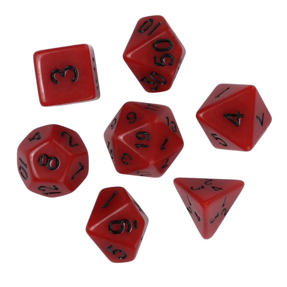 7 шт./компл. Trpg игра многогранные D4 D20 мульти сторонее акриловое кости набор