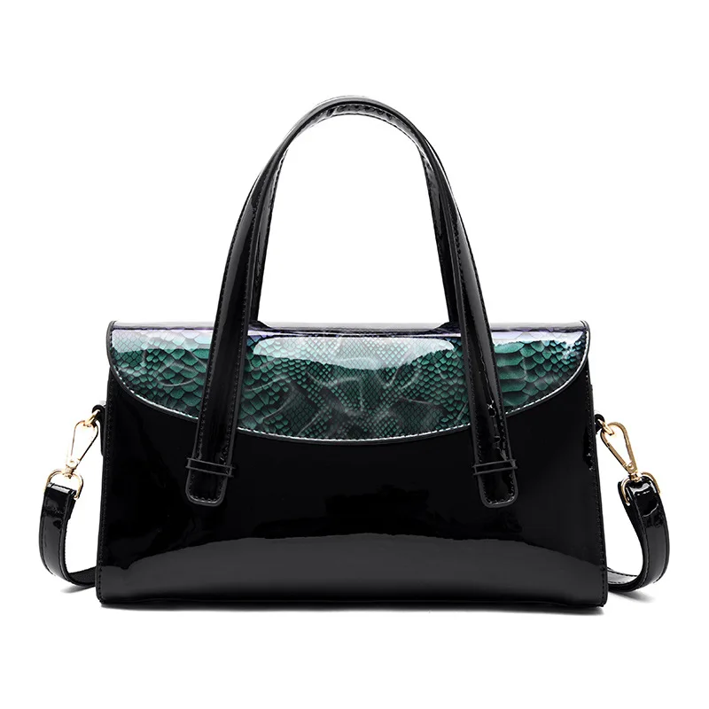 

New Fashion Serpentine Women Handbags European Design Patent Leather Ladies Shoulder Bags Female Girl Brand Luxury Crossbody Bag
