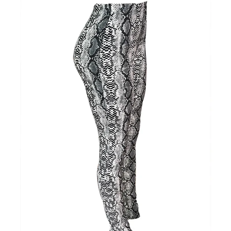 

Autumn New Fashion Women Snakeskin Print Pants Leggings Slim Fit High waist Pencil Long Trousers Pants Female Clothes Streetwear