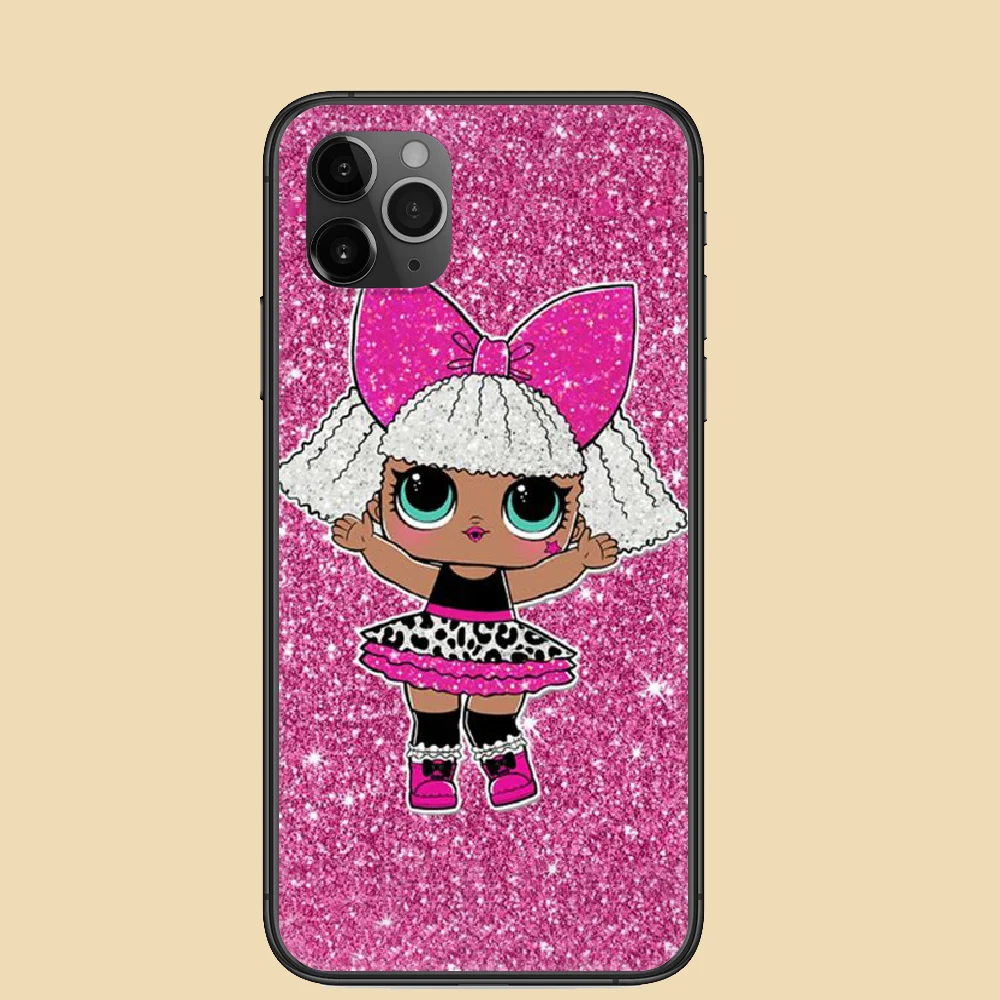 

Surprise Girl Phone Case Cover Hull For iphone 5 5s se 2 6 6s 7 8 12 mini plus X XS XR 11 PRO MAX black tpu prime painting