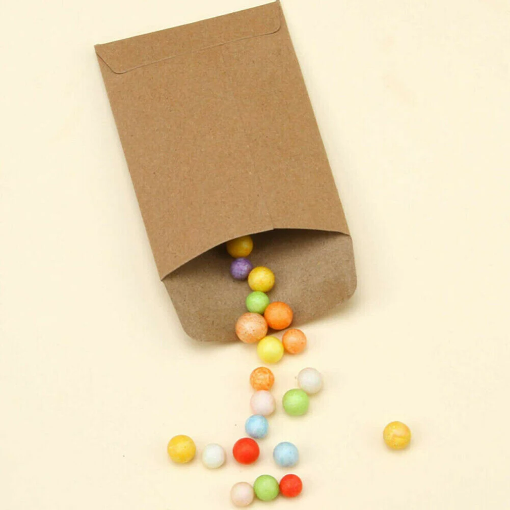 

100PCS Seed Paper Bags 9*13CM Kraft Paper Bags Packaging Bags Brown Draw