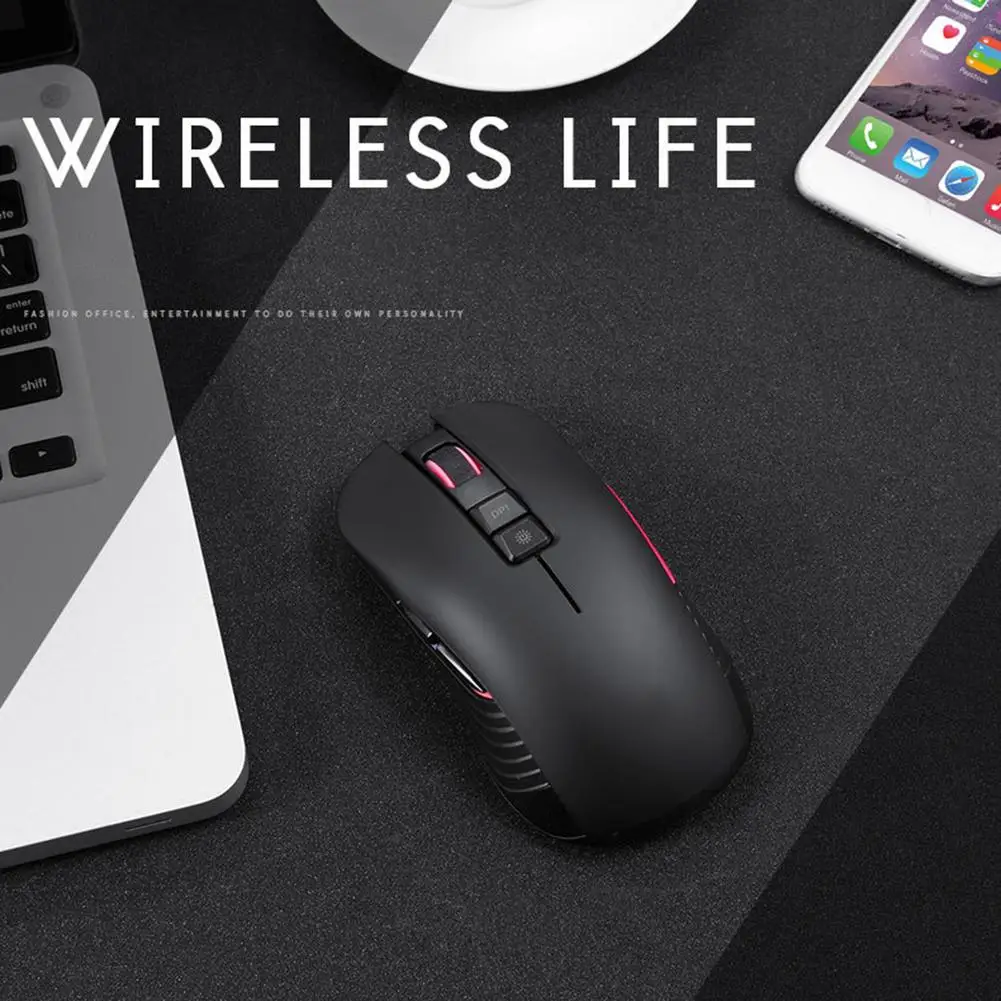 

M600 2.4G Mute Button Mouse Rechargeable Wireless Backlight 3-speed DPI One-key Adjustment Built-in 600mAh Battery