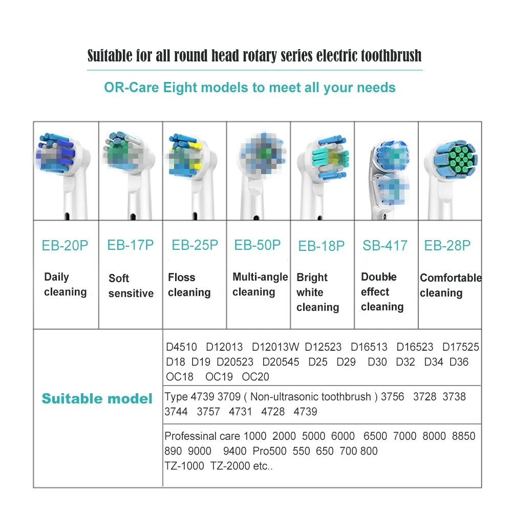 20pcs Toothbrush Heads For Oral B 3D Nozzles Braun Head Wholesale Dropshipping 7000/Pro 1000/9600/ 500/3000/8000 | Бытовая техника