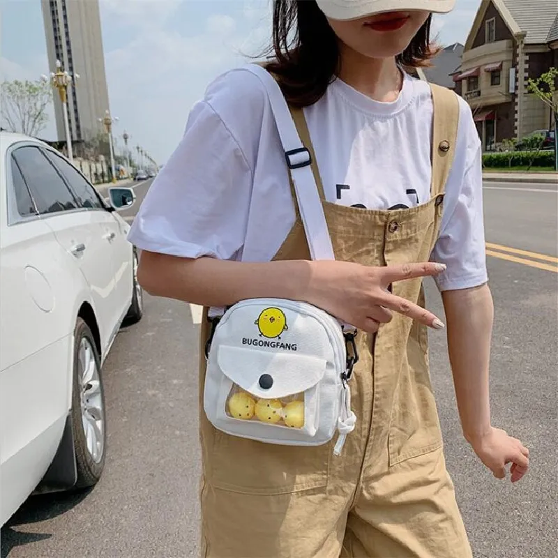 

Designer Cartoon Cute Canvas Square Small Bags Handbags Women Bags Casual Simple Girl Shoulder Messenger Bag Satchels Purses