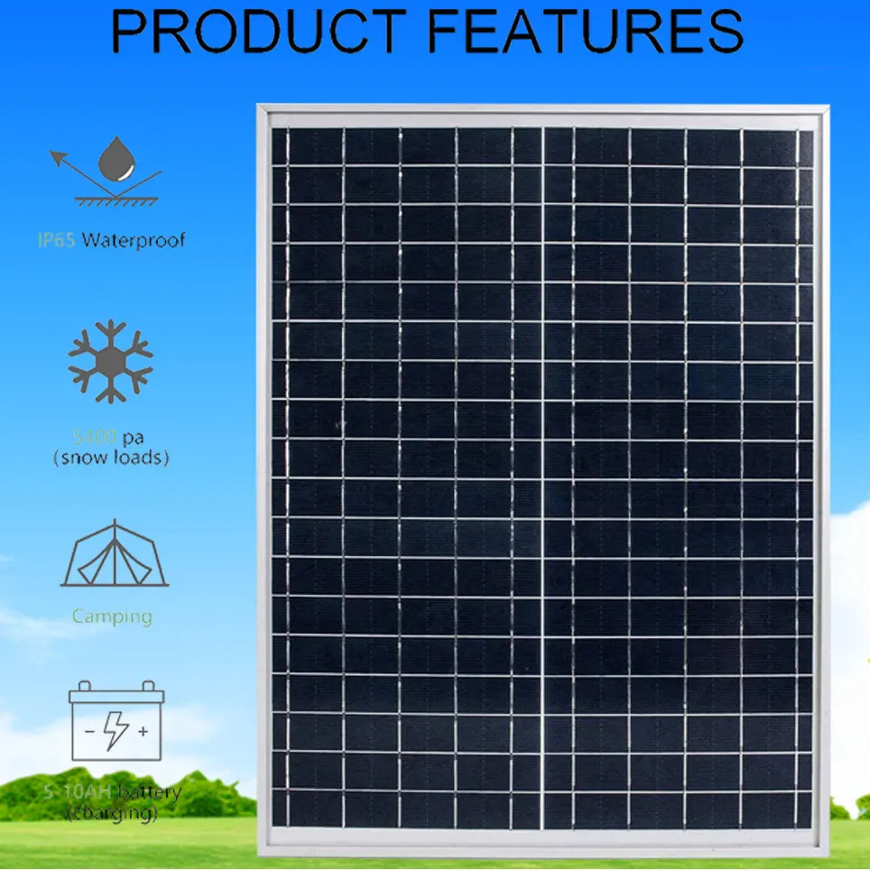 Экологичная поликристаллическая солнечная панель 25 ватт 12 Вольт модуль для