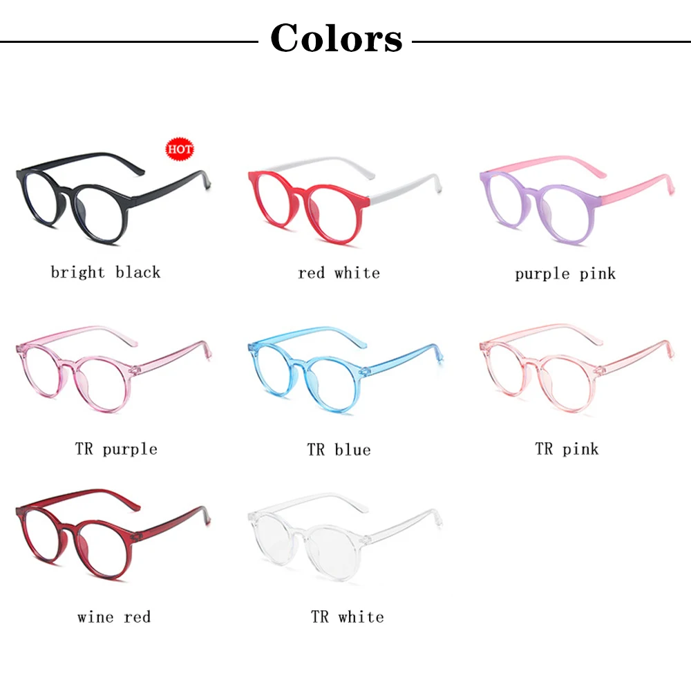 

Kids Anti Blue Light Blocking Glasses Children Computer Eyeglasses Boys Girls Vintage Round Clear Lens Spectacle Optical Frames