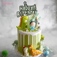 cartoon dinosaur theme cake topper cute dinosaur jungle safari party baby shower kids boy happy birthday party cake decoration