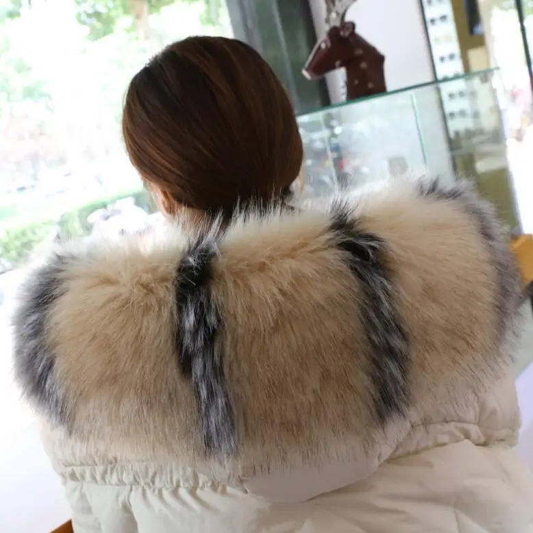 Супер большой осенне-зимний женский роскошный меховой шарф из искусственного