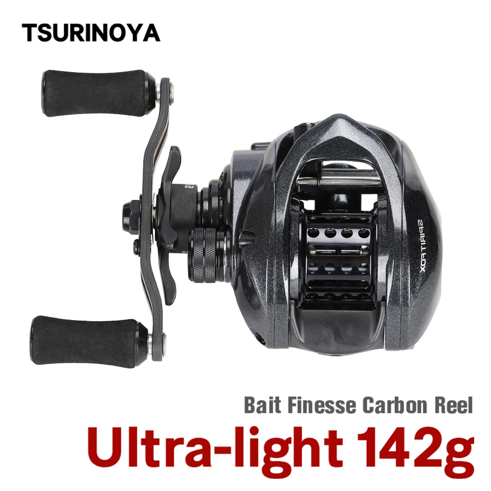 Enlarge TSURINOYA SPIRIT FOX 50 Baitcasting Fishing Reel 5.6:1 8+1BB Ultralight 142g Bait Finesse Drag Power 4kg Quality Lure Wheel