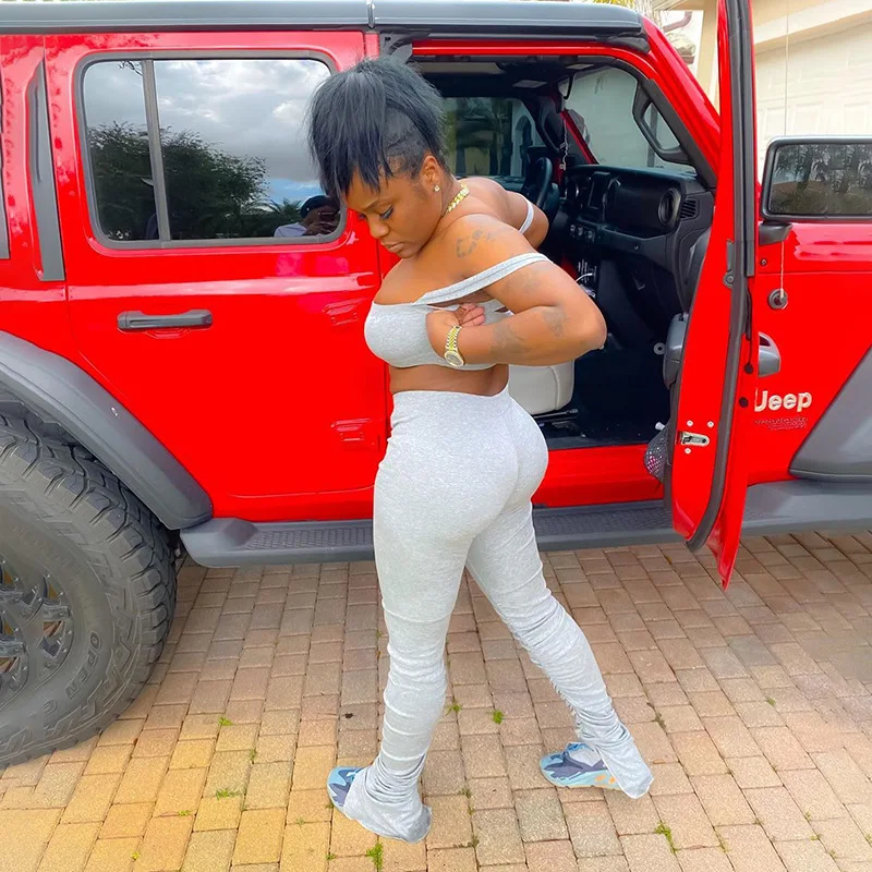 Женские комплекты для йоги спортивный эластичный костюм с открытыми плечами