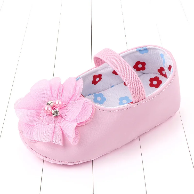 

2020 Baby Flower shoes Baby's Summer Flip-flops Soft Sole Floral Print Shoes Prewalker Soft Bottom Princess Shoes Pu Leather
