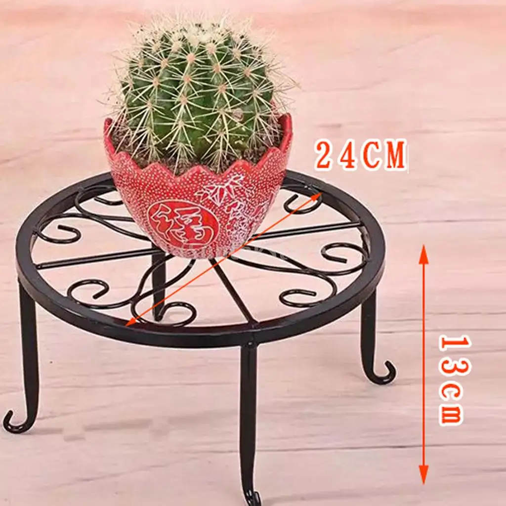 Metal Plants Stand Iron Art Flowerpot Holder Cactus Plant Pot Supporting Round Rack Display for Home Garden Patio Decoration | Дом и сад
