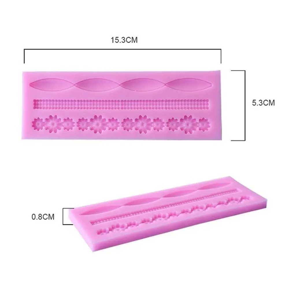 

3D Lace Flower Bead Chain Silicone Fondant Mould Cake Decorating Baking Molds Sugar Craft Fondant Mat Paste Pastry Tools