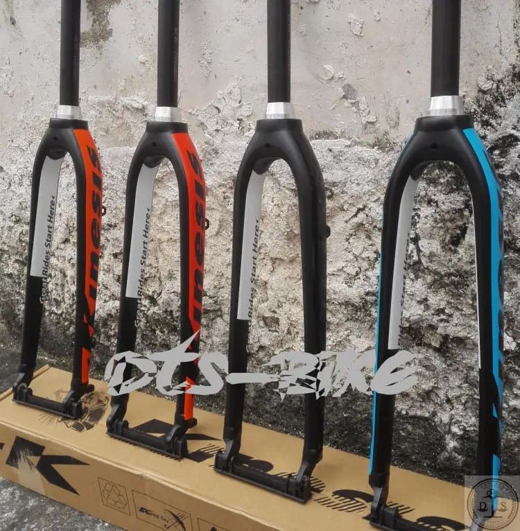 Kinesis 2" 27,5" 2" Алюминий MTB жесткая вилка конический конус 1-1/8" до 1-1/" дисковый тормоз быстросъемные вилки 830 г