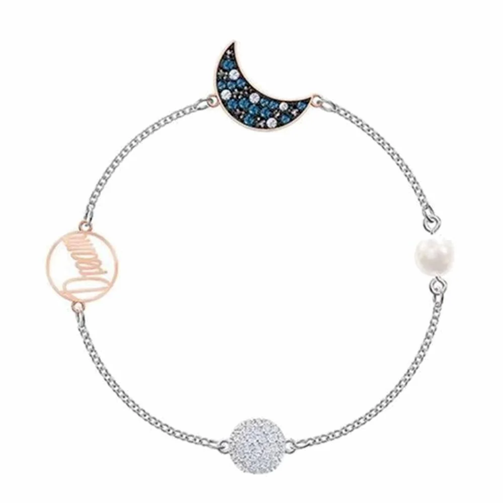 

SWA1: 1 With Box Original Fashion Jewelry Charming Blue Moon Series Star Moon Pendan Necklace Ladies Charm Romantic Gift