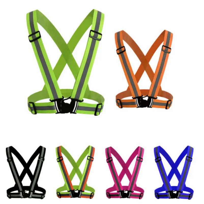 Highlight Reflective Straps Night Running Riding Clothing Vest Adjustable Safety Vest Elastic Band For s and Children