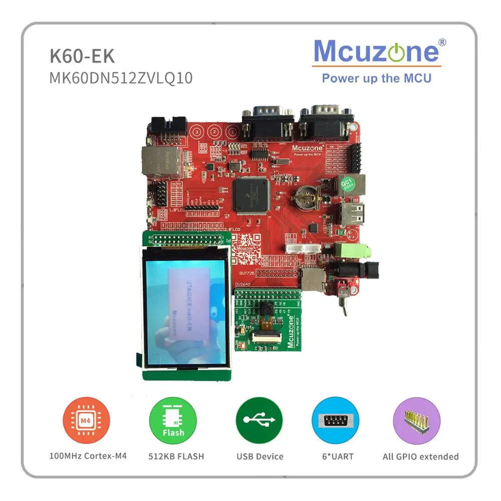 K60 OV7725, 100MHz Cortex-M4, CAN, USB, Ethernet, TF, 0.3MP Camera, 2.8