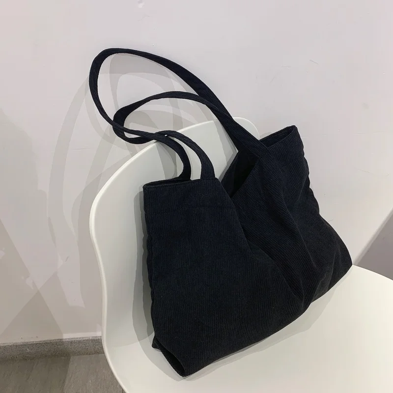 

Corduroy Shopper Women's Bag 2021 Tote Bag Girls Handbag Female Shoulder Bags Casual Wallets Large Capacity Canvas Bag Schoolbag