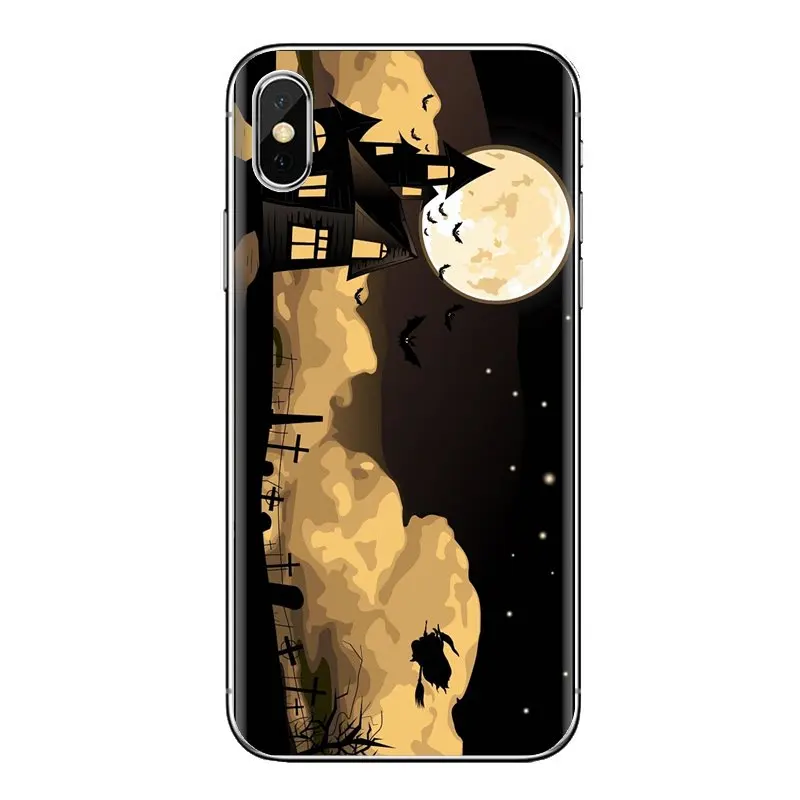 Силиконовый чехол на Хэллоуин летящая ведьма метла луна для Xiao mi 4 5 5s 6 A1 A2 5X6X8 9 Lite SE
