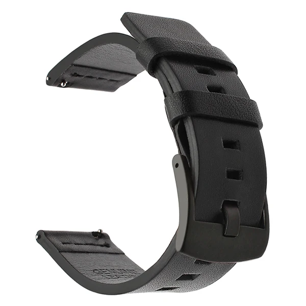 Black Black Быстросъемный ремешок из натуральной кожи для часов samsung Galaxy Watch Active gear Sport watch band 18 20 22 24 мм браслет - Цвет ремешка: Black Black