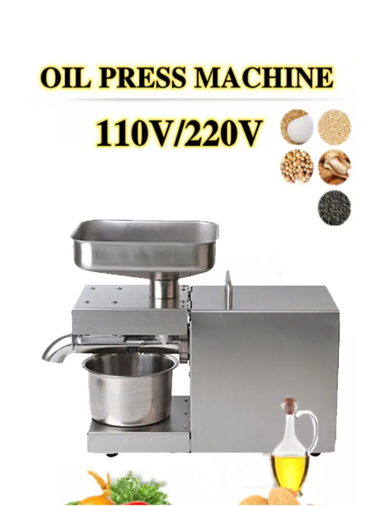 

110V/220V automatic oil press machine,oil presser Home ,stainless steel seed oil extractor,Mini Cold hot oil press machine