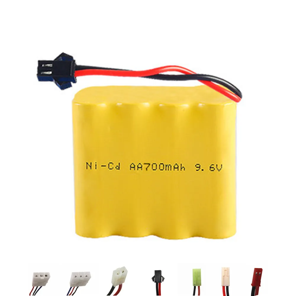 

9.6v 700mah NiCD Battery For Rc toy Car Robot Boat Gun Tanks Trains spare parts Ni-CD AA 9.6v Rechargeable Battery SM Plug 1Pcs