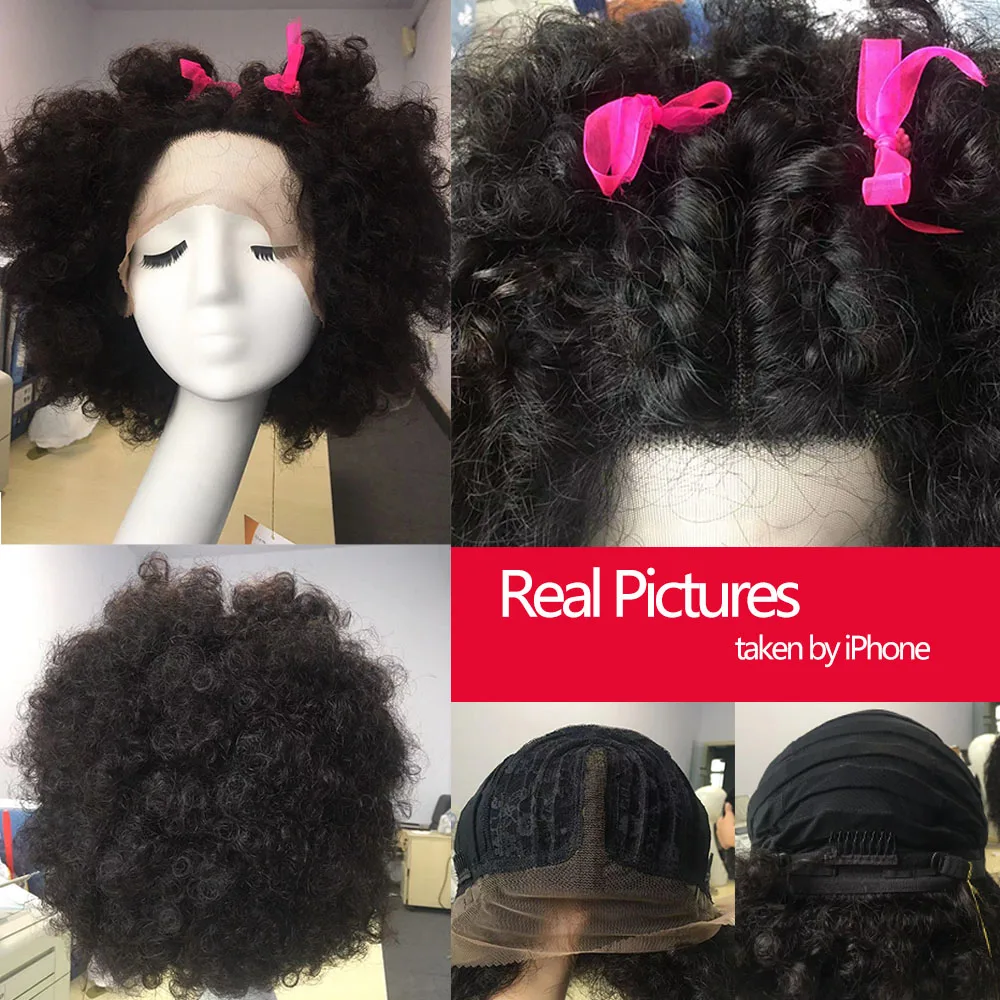 LADYSTAR афро кудрявые u-части парик человеческие волосы парики бразильские Remy человеческие волосы парики 10 дюймов для черных женщин
