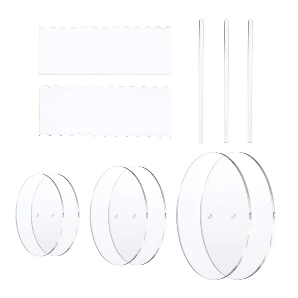 

1 Set 11Pcs Round Cake Discs Scrapers Cake Decorating Tool Kit (Transparent)