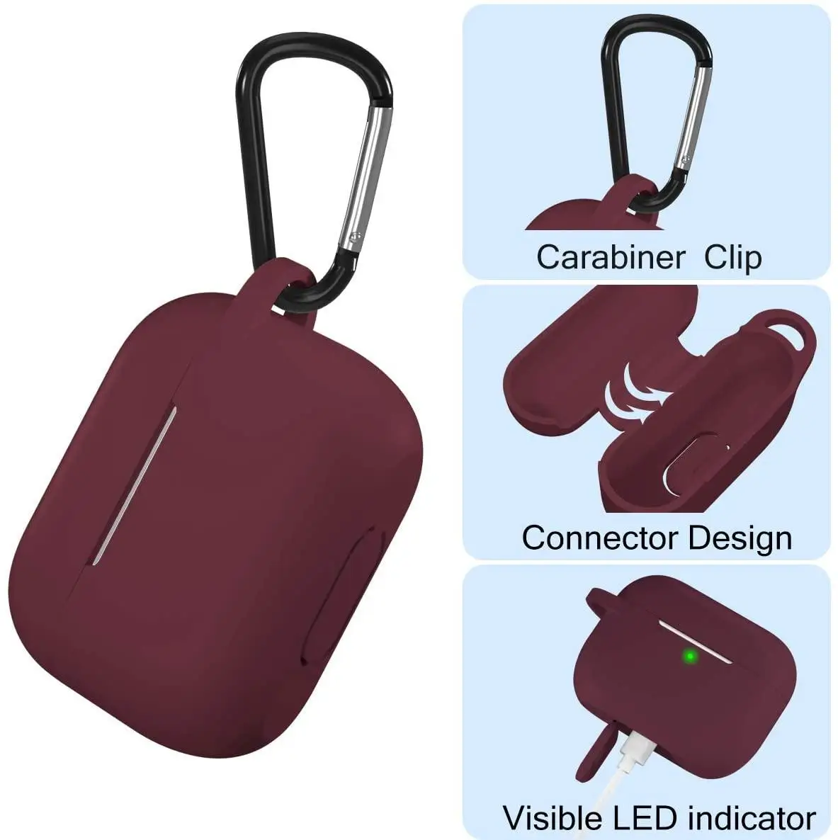 

Silicone Case with Strap for AirPods Pro - Dark Red