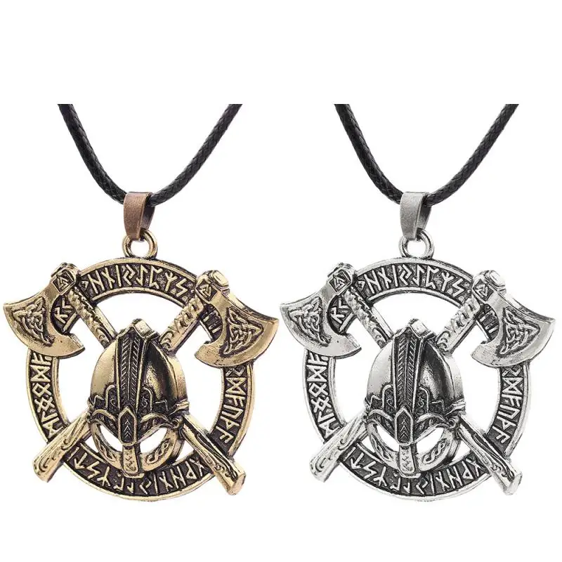 Модное Трендовое мужское ожерелье в стиле ретро 2021 подвеска виде шлема воина