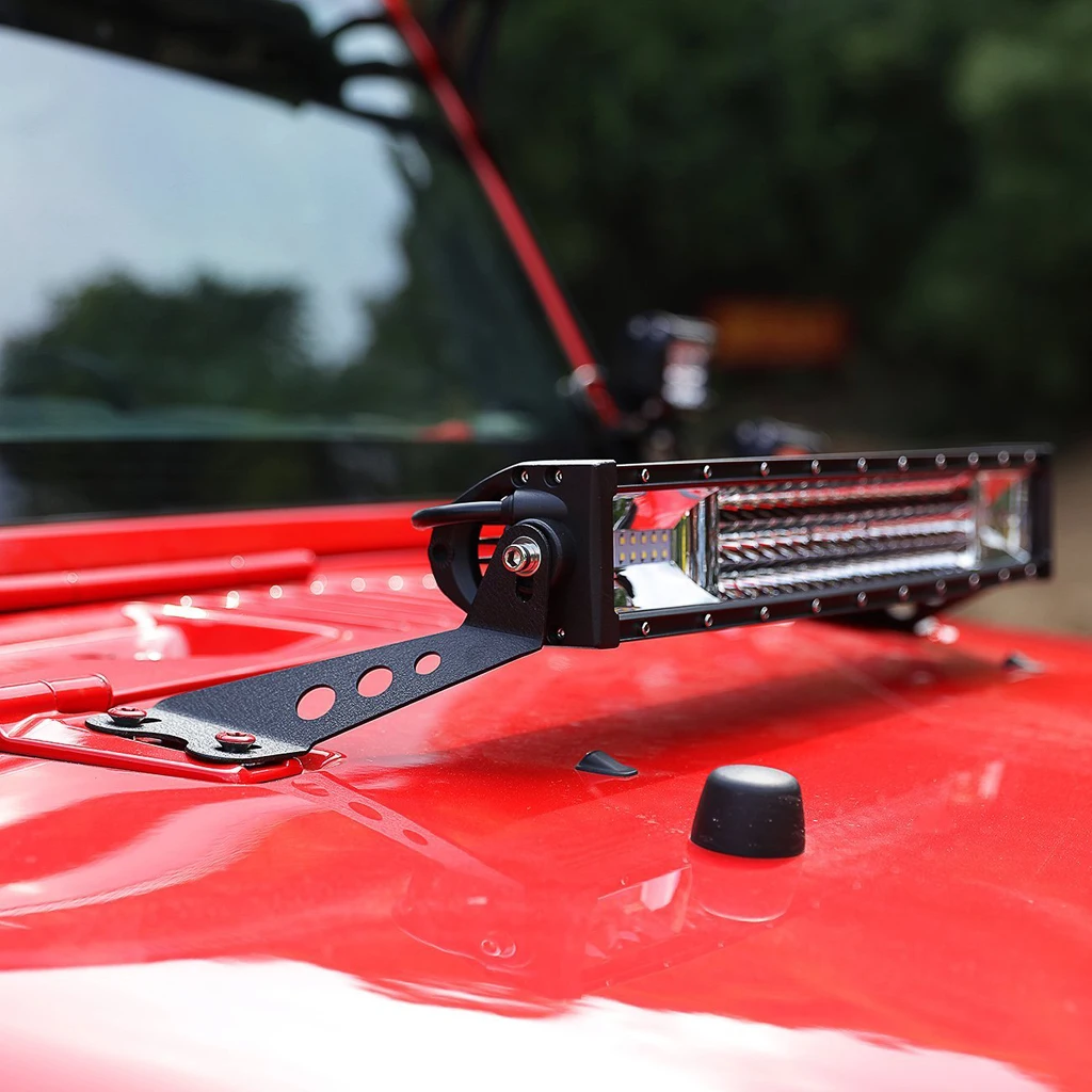 

2pcs 20 x 7 x 3.5cm Work Light Windshield Hood Mounting Brackets for Jeep Wrangler JK 2007-2017