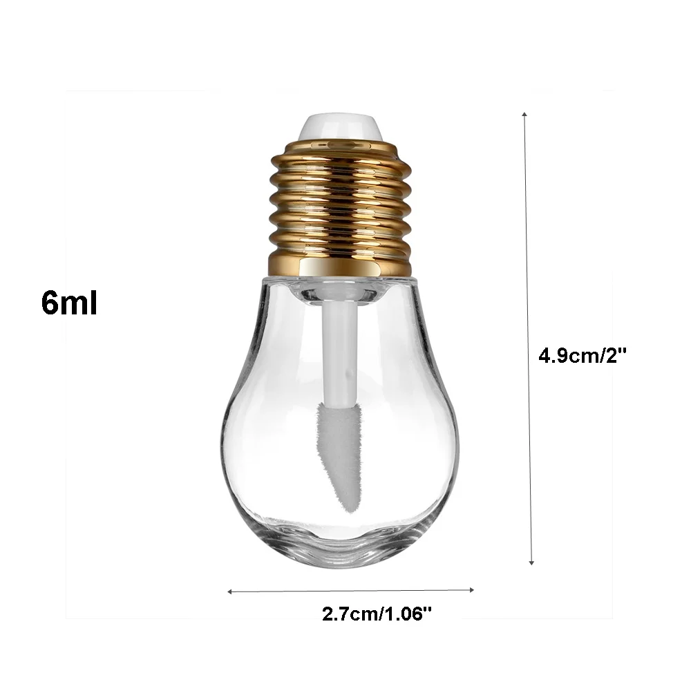 

5 Pieces 5 ML Portable Light Bulb Shape Empty Lip Gloss Tube Mini Refillable Lip Balm Bottles Cosmetic Containers