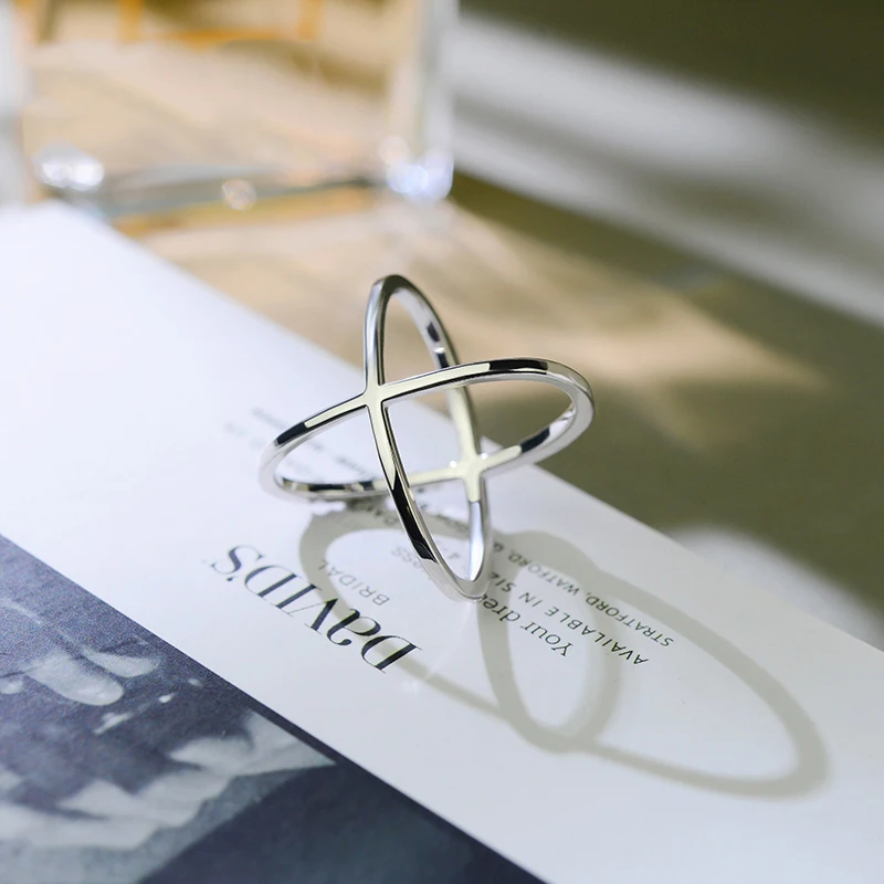 2 вида цветов X Shaped Письмо 2018 новейший дизайн Бесконечность кольцо с микро