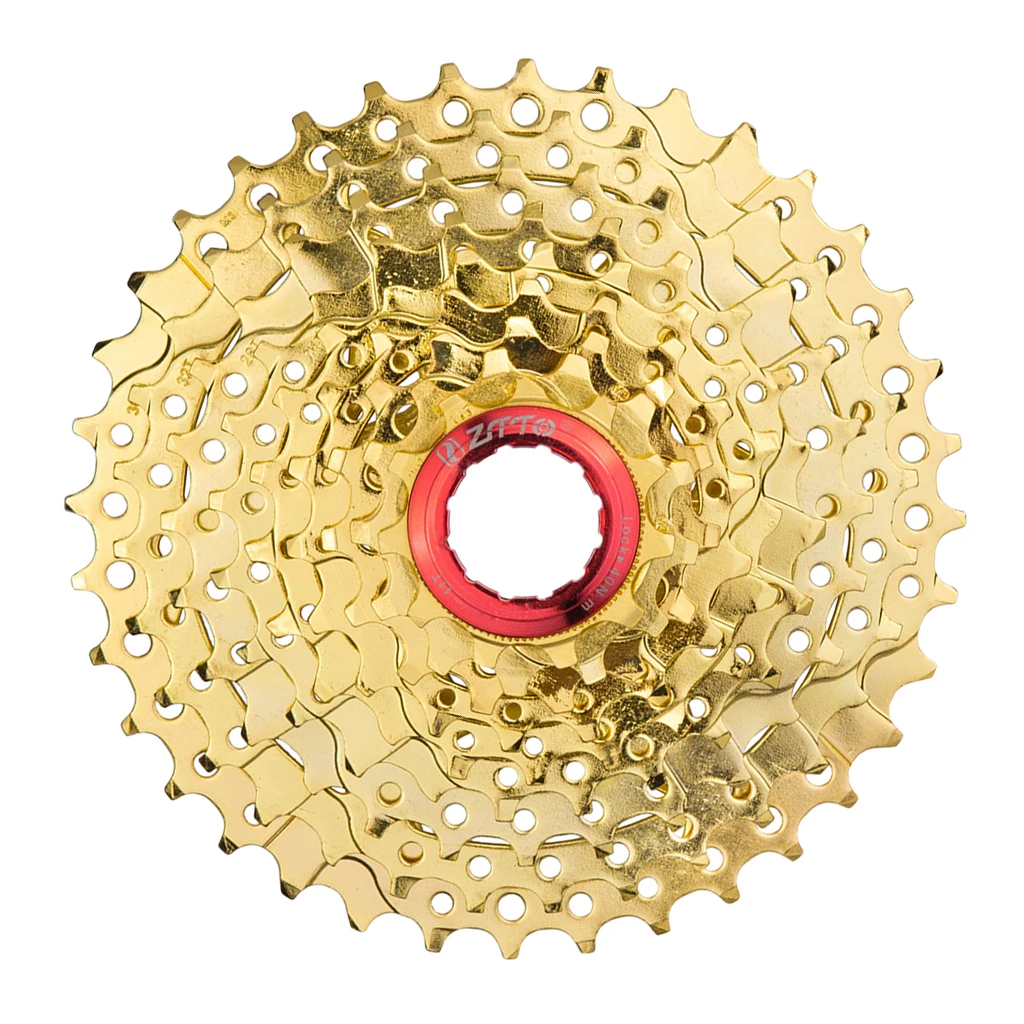 MTB Mountain Bike Cassette Freewheel (9 Speed 11-36T) - Gold Solid Construction |