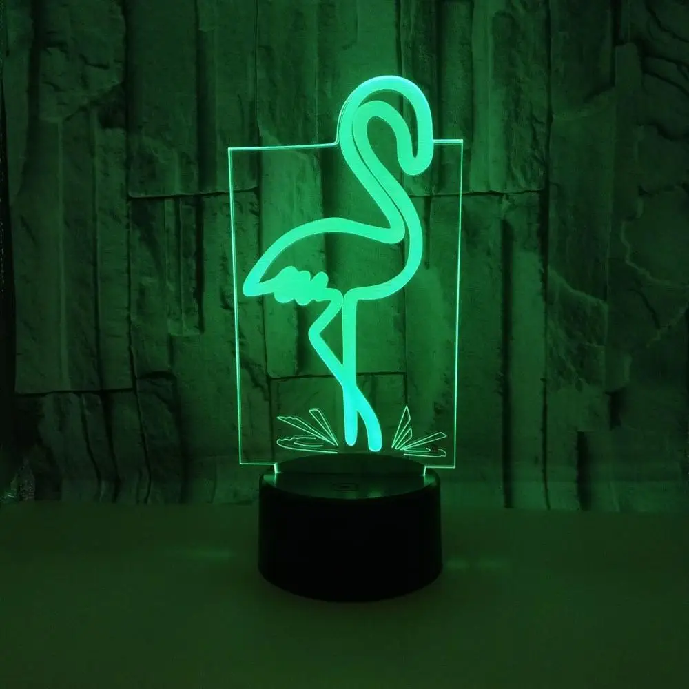 

3D LED Flamingo Nightlight Romantic Table Lamp For Kids Christmas Gift Home Decorations 7 Color Change Touch Remote Control