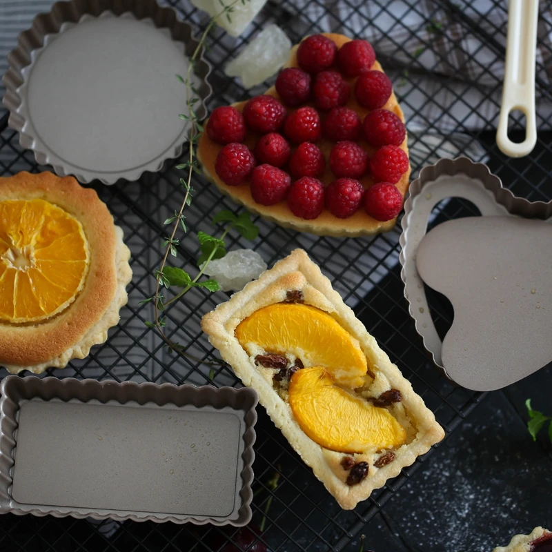 Золотой Круглый/форма сердца/прямоугольник пироги сковорода для печенья