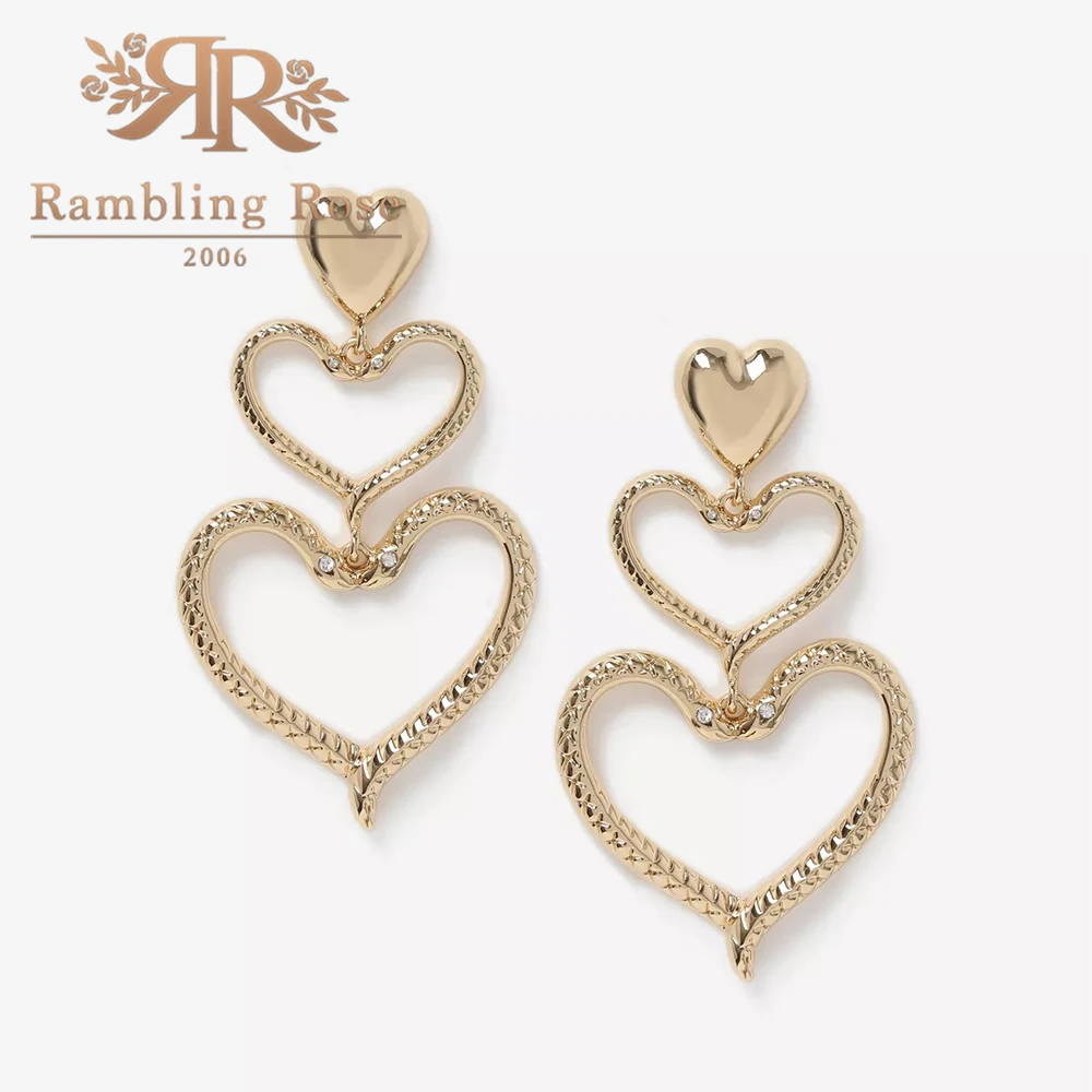 Длинные любящее сердце Форма в виде капель с кристаллами форме для женщин и