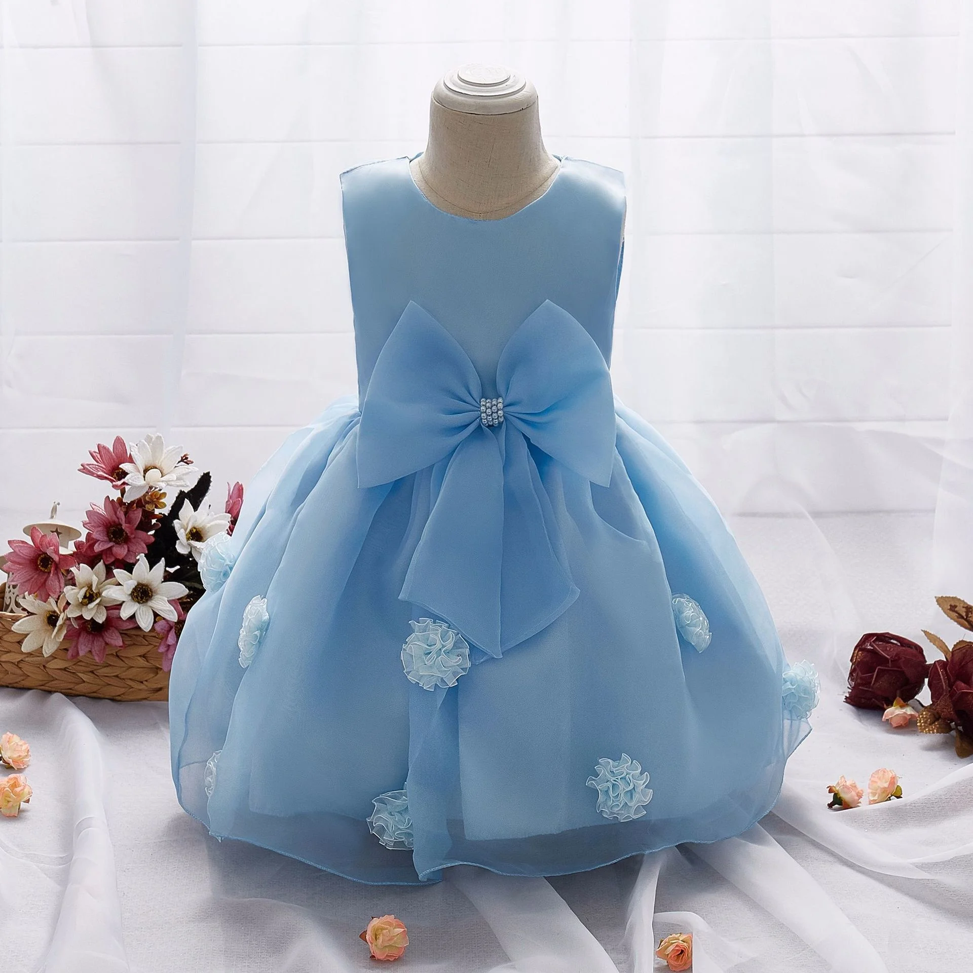 

Kids Dress 2019 Summer New Girls Dress Strictly Flower Dress Wedding Flower Girl Fluffy Sides Dress