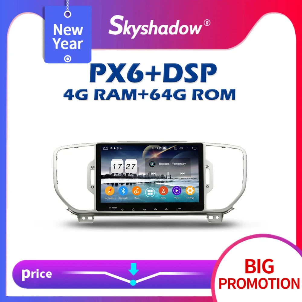 720P PX6 DSP TDA7851 Android 10 0 4 гб + 64 IPS Bluetooth AHD Wifi GPS MapCar DVD плеер RDS радио для kia Sportage KX5 2016