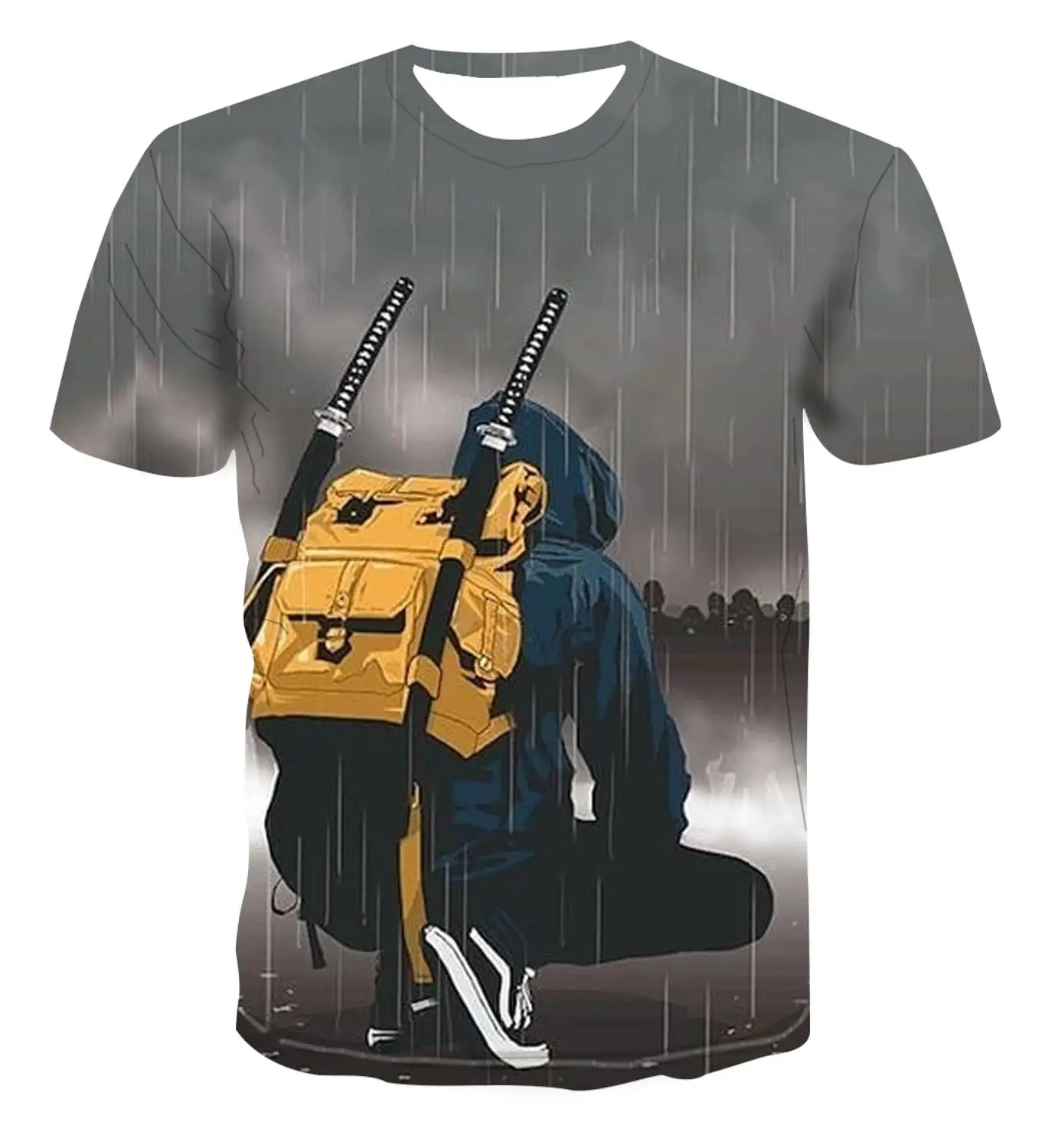 Мужская футболка с круглым вырезом и 3D-принтом летняя модная коротким рукавом