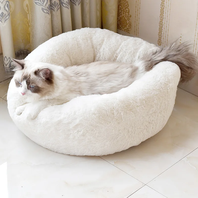 Превосходное лохматое меховое пончик Cuddler теплое плюшевое Домик принцессы кошки