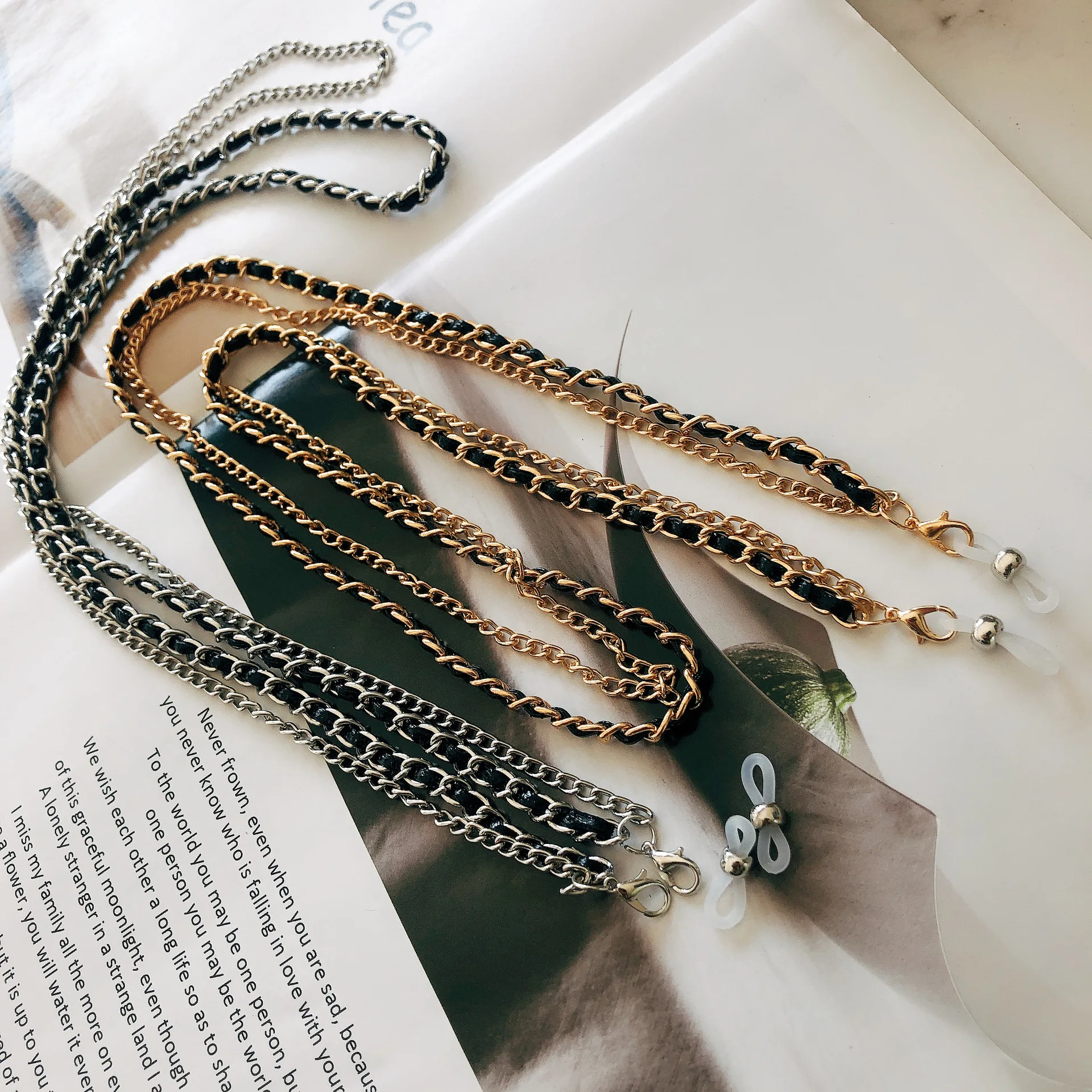 2020 Vintage Double Layers Fashion Women face mask chain lanyard Holder sunglasses glasses accessories | Аксессуары для одежды