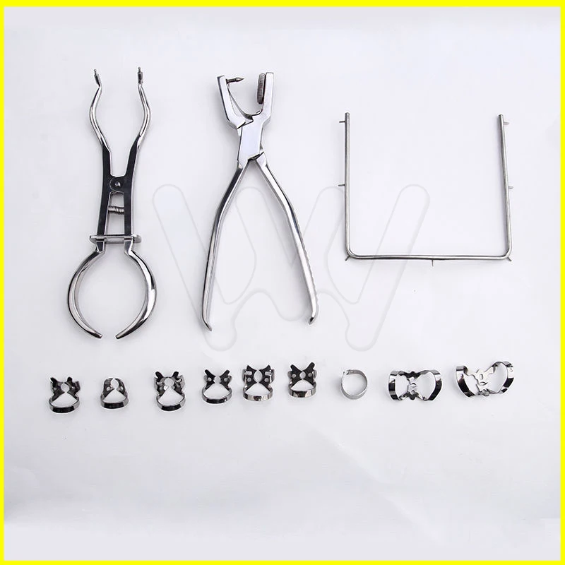 1set 12pcs Stainless Steel Dental Rubber Dam Kit Surgical Instruments | Красота и здоровье