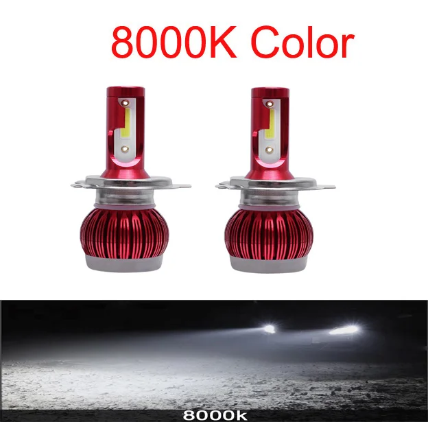 8000K 2 шт. автомобильные лампы для фар машины 9005/9006/H1/H3/H4/H7/H11 Светодиодный автомобильный фонарь с защитой от низкого напряжения 72 Вт 8000 лм K - Испускаемый цвет: 8000K